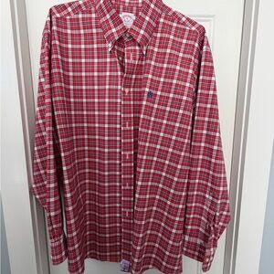 Brooks Brothers Red and White Plaid Men's Shirt